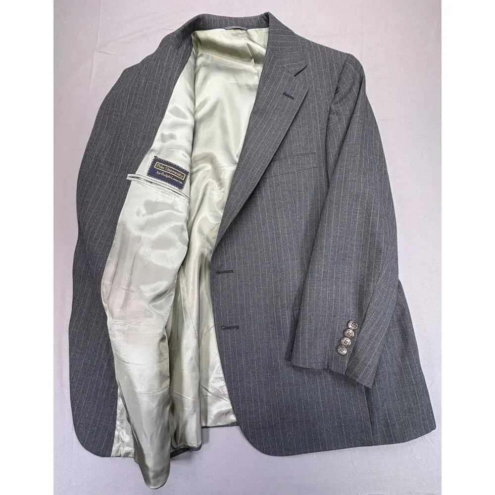 Vintage Polo University Club Ralph Lauren Pinstripe Blazer Men’s 38R Union Made
